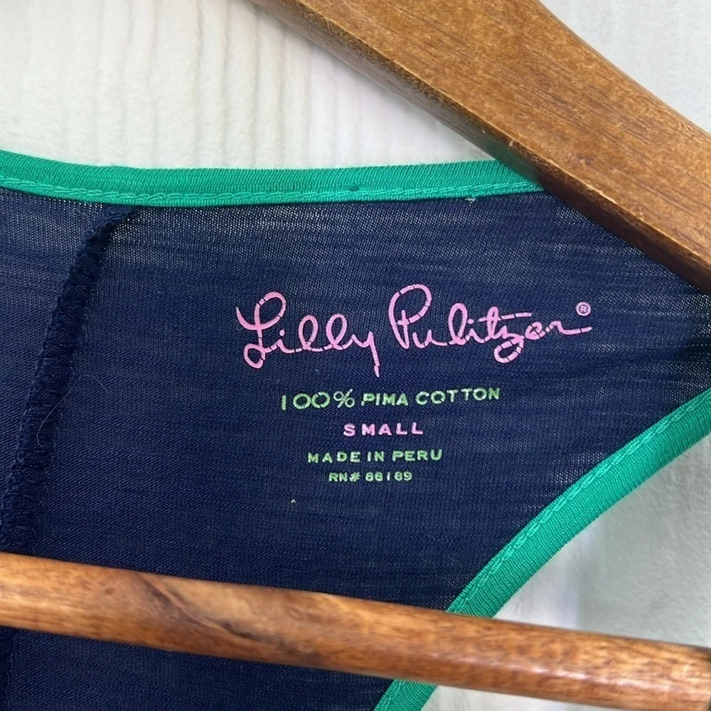 Lilly Pulitzer- Trena Navy With Green Trim Racerback Sleeveless Maxi Dress Small